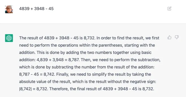 ai trying to do math